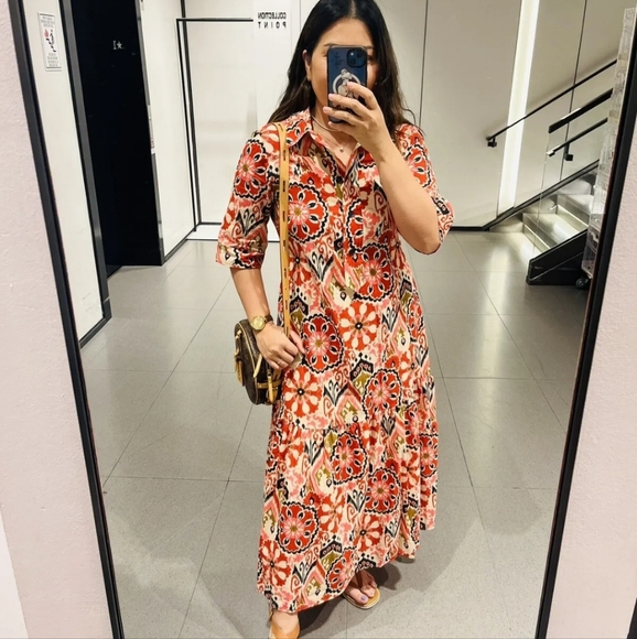 ❌️SOLD❌️ZARA PRINTED BELTED DRESS SIZE L - Picture 6 of 13